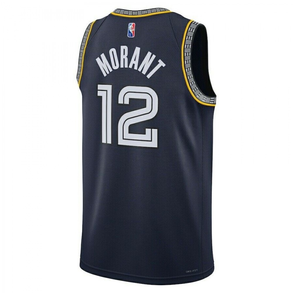 Men's Memphis Grizzlies Ja Morant #12 Navy Swingman Jersey - City Edition-Pro Kit Vault | Brand New 26/27 Sports Jerseys